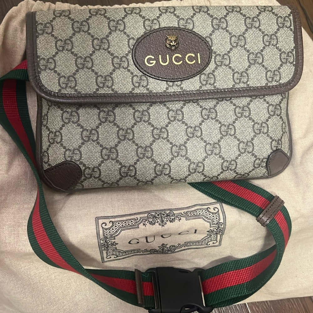 GUCCI Neo Vintage GG Supreme Brown Canvas Belt